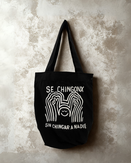 Tote en manta negra "Se Chingonx"